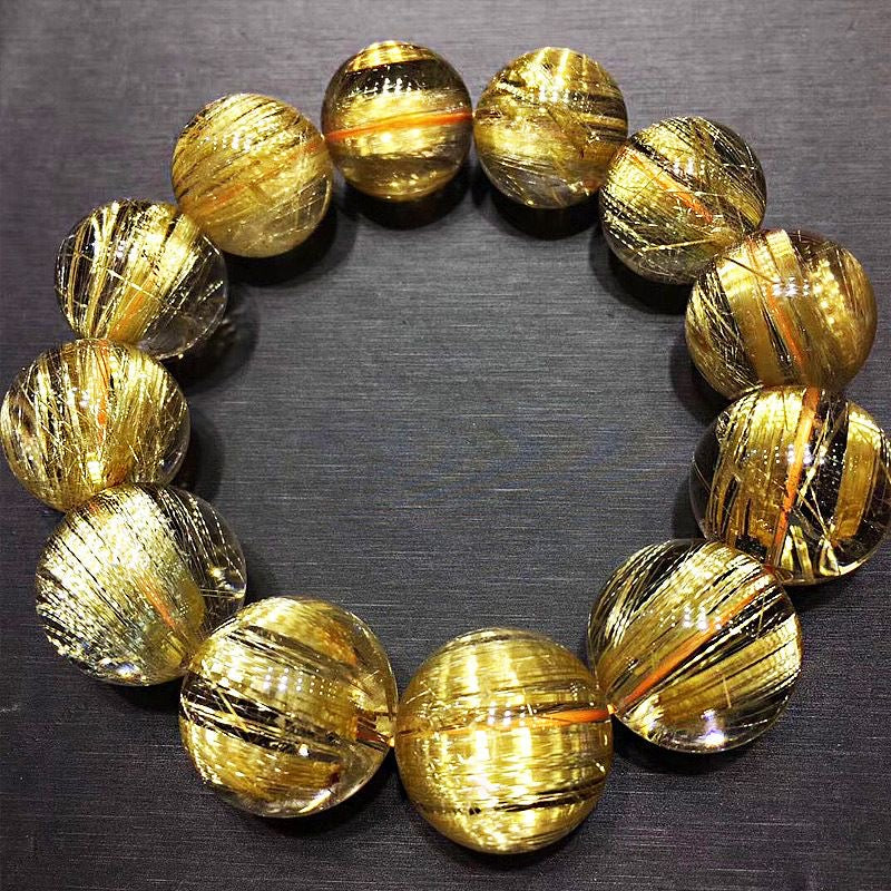 Golden Hair Crystal Bracelet Rutilated Quartz-【Attract Wealth & Gather Energy】