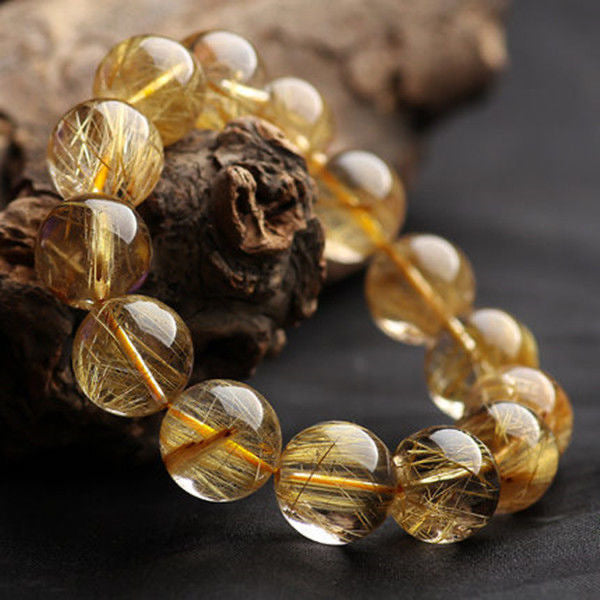 Golden Hair Crystal Bracelet Rutilated Quartz-【Attract Wealth & Gather Energy】