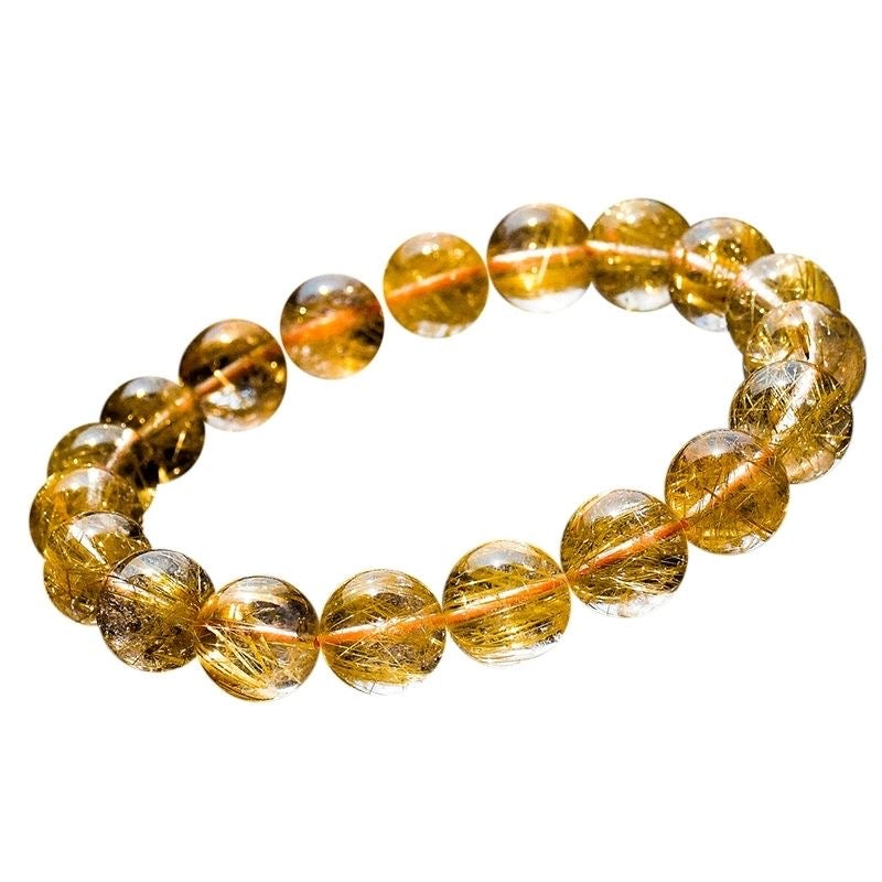 Golden Hair Crystal Bracelet Rutilated Quartz-【Attract Wealth & Gather Energy】