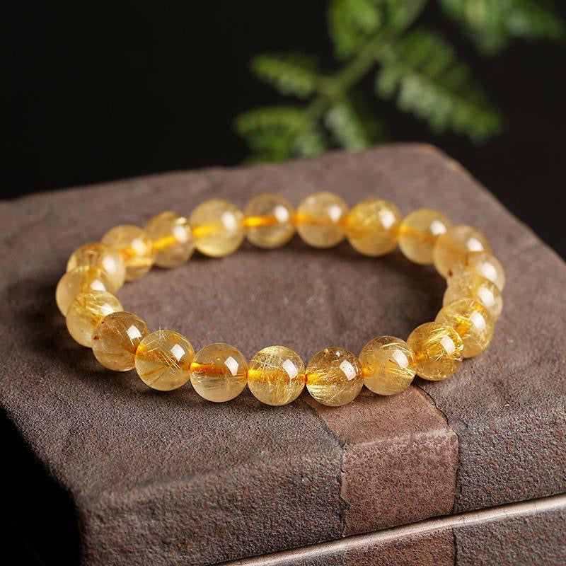 Golden Hair Crystal Bracelet Rutilated Quartz-【Attract Wealth & Gather Energy】