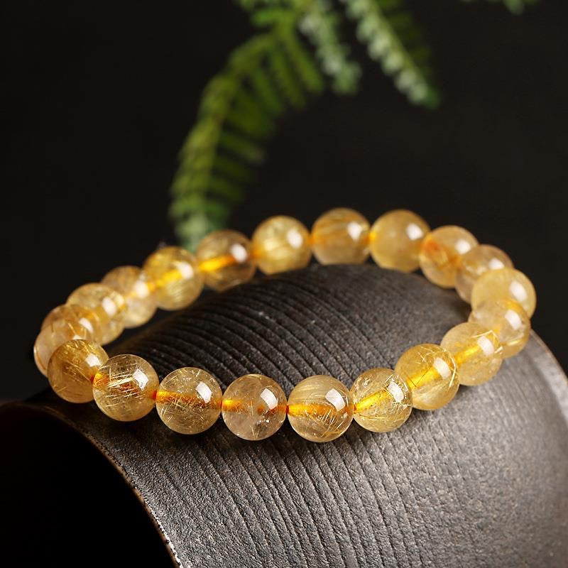 Golden Hair Crystal Bracelet Rutilated Quartz-【Attract Wealth & Gather Energy】