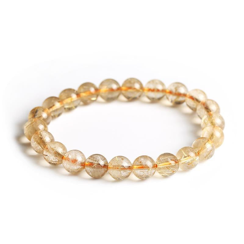 Golden Hair Crystal Bracelet Rutilated Quartz-【Attract Wealth & Gather Energy】