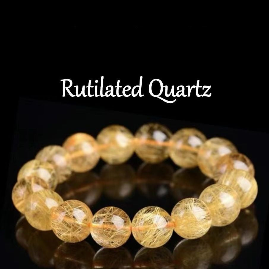 Golden Hair Crystal Bracelet Rutilated Quartz-【Attract Wealth & Gather Energy】