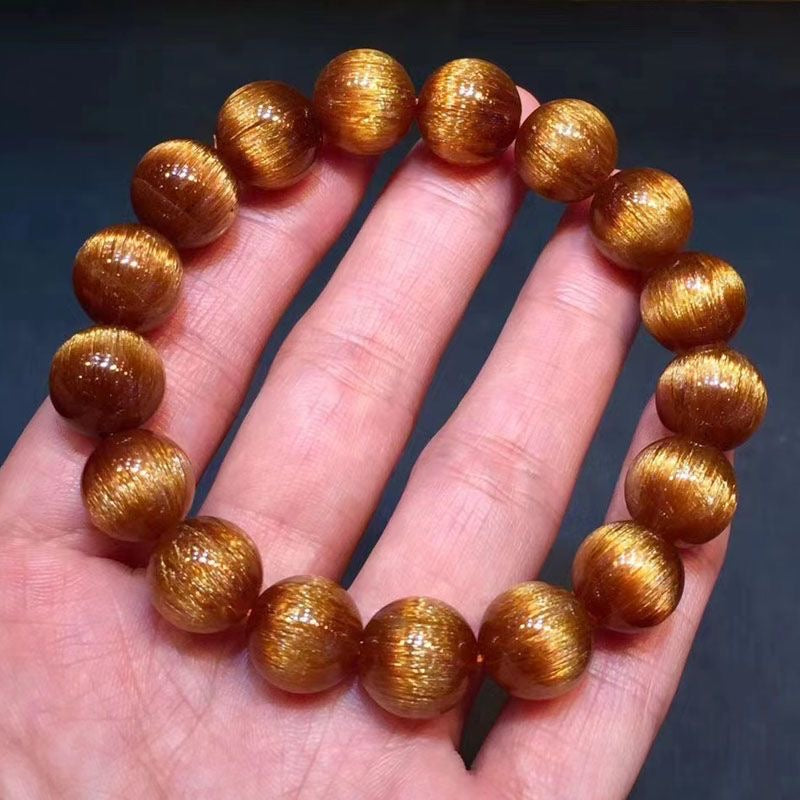 Rare Copper Rutilated Quartz Bracelet -【Enhance Wealth & Improve Career】