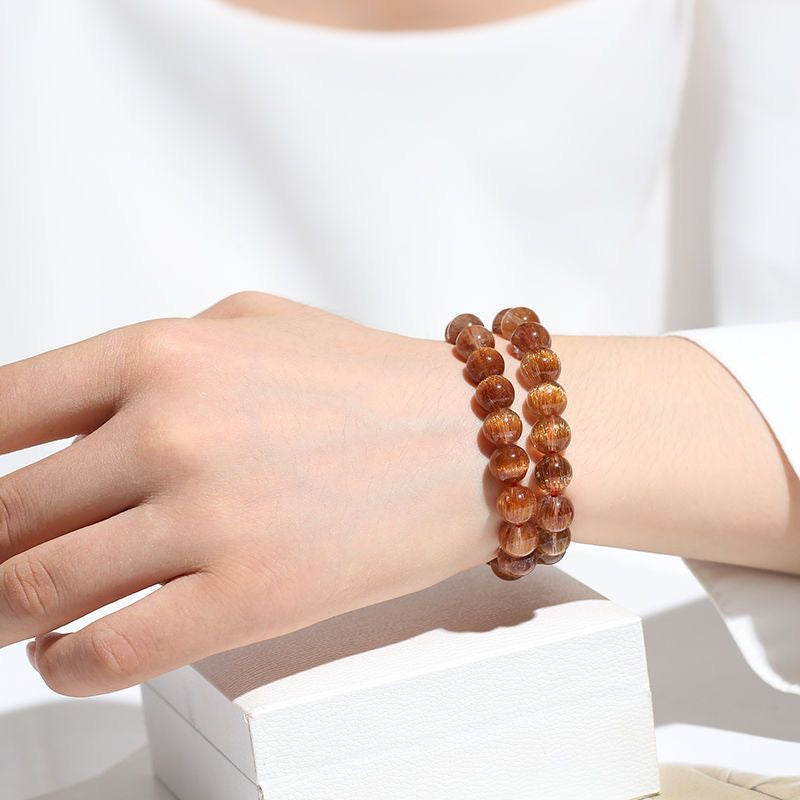 Rare Copper Rutilated Quartz Bracelet -【Enhance Wealth & Improve Career】