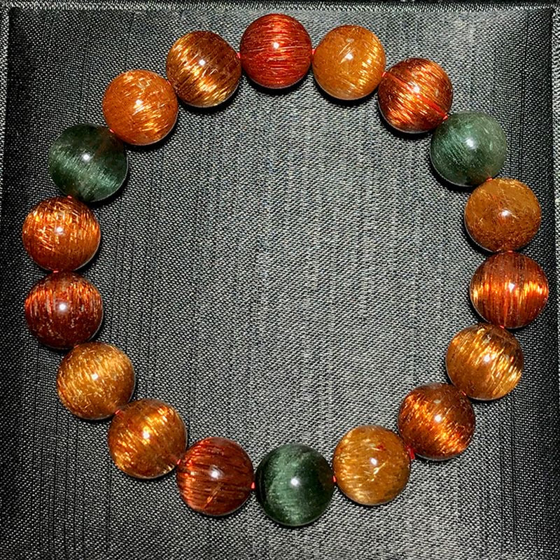 Rare Copper Rutilated Quartz Bracelet -【Enhance Wealth & Improve Career】