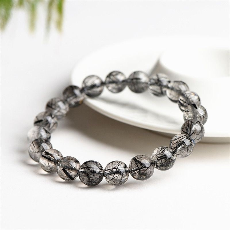 Natural Brazil Black Rutilated Quartz Bracelet -【Strengthen Magnetic Field & Enhance Career】