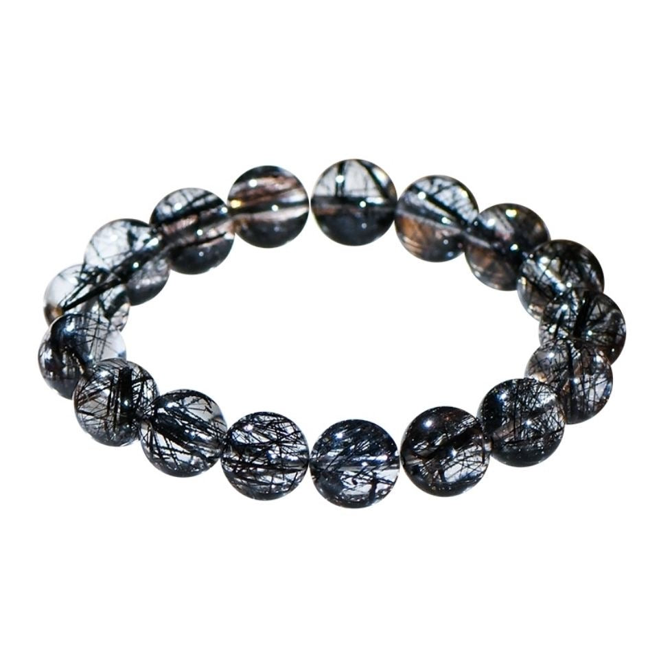 Natural Brazil Black Rutilated Quartz Bracelet -【Strengthen Magnetic Field & Enhance Career】