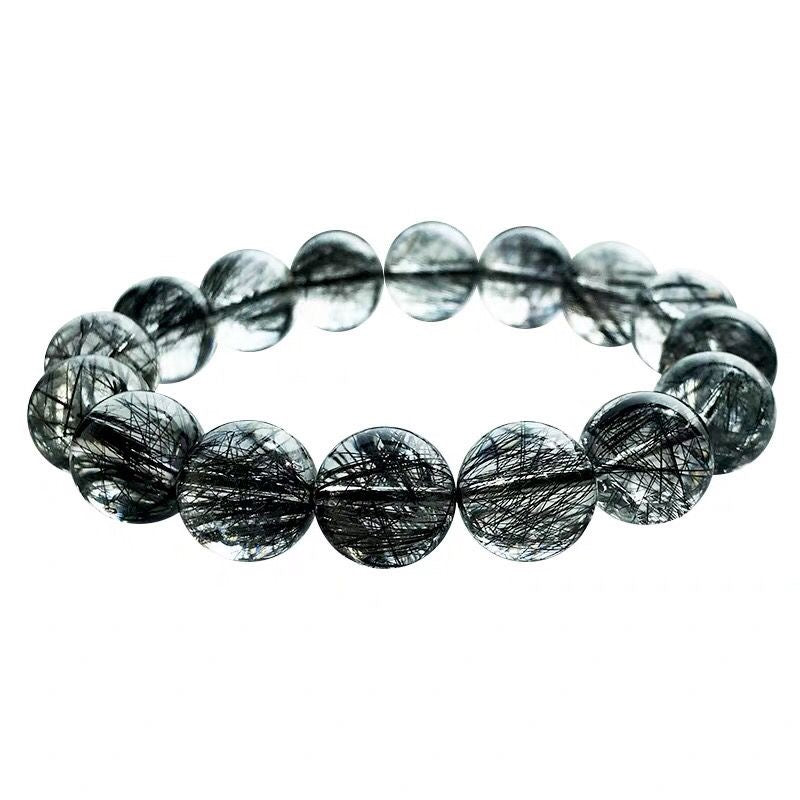 Natural Brazil Black Rutilated Quartz Bracelet -【Strengthen Magnetic Field & Enhance Career】