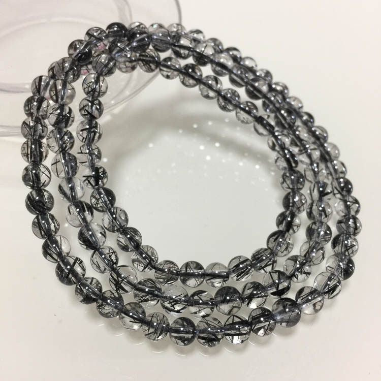 Natural Brazil Black Rutilated Quartz Bracelet -【Strengthen Magnetic Field & Enhance Career】