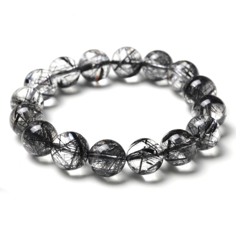 Natural Brazil Black Rutilated Quartz Bracelet -【Strengthen Magnetic Field & Enhance Career】