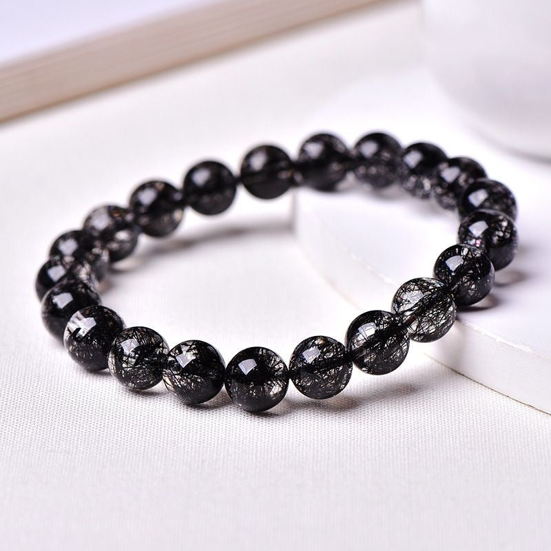 Natural Brazil Black Rutilated Quartz Bracelet -【Strengthen Magnetic Field & Enhance Career】