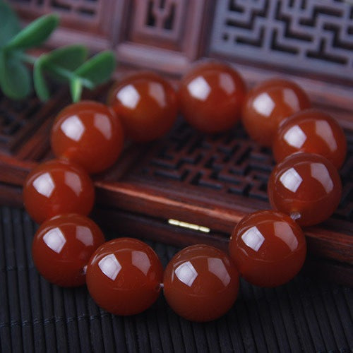 Natural Red Agate Chalcedony Bracelet -【Beautify Skin & Prolong Life】