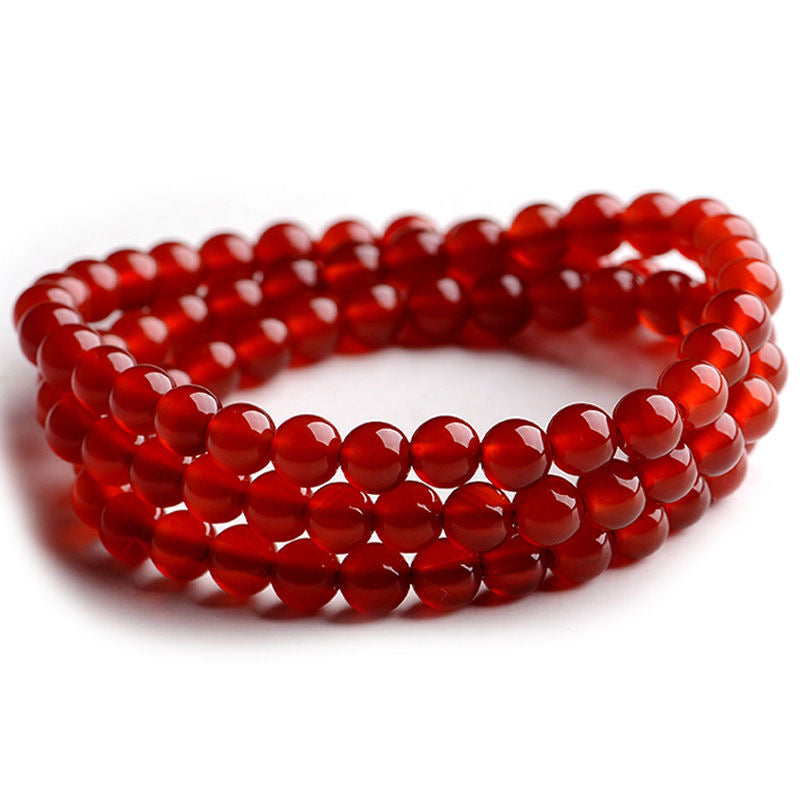 Natural Red Agate Chalcedony Bracelet -【Beautify Skin & Prolong Life】