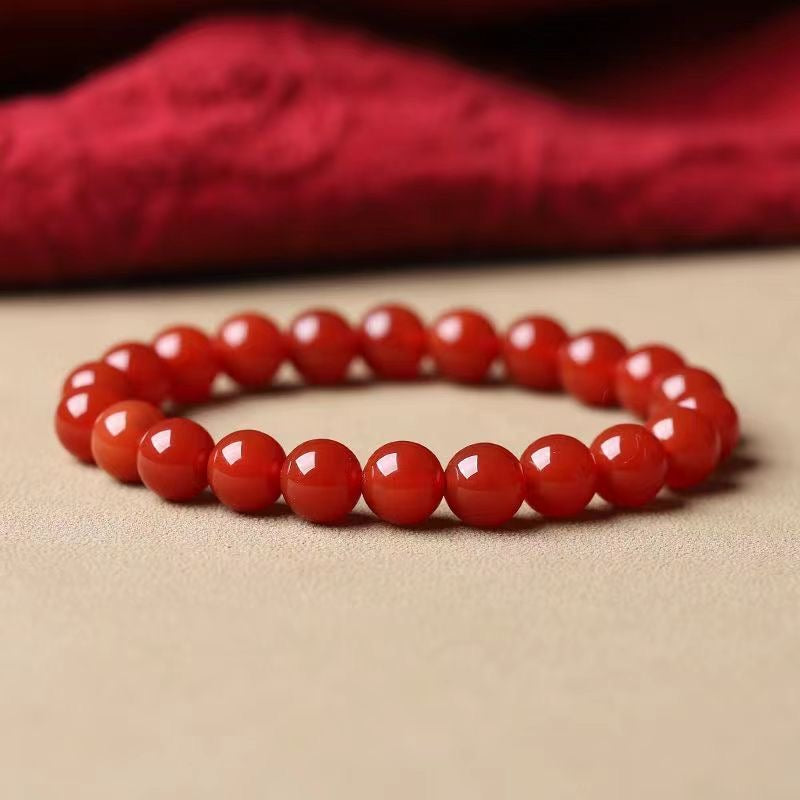 Natural Red Agate Chalcedony Bracelet -【Beautify Skin & Prolong Life】