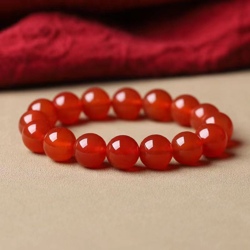 Natural Red Agate Chalcedony Bracelet -【Beautify Skin & Prolong Life】