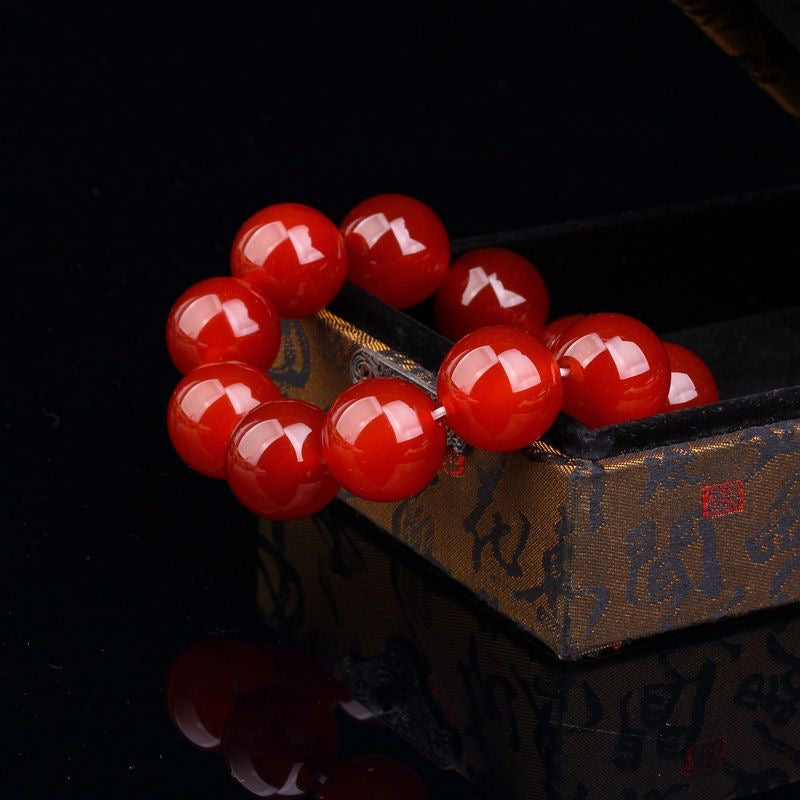 Natural Red Agate Chalcedony Bracelet -【Beautify Skin & Prolong Life】