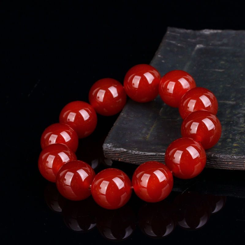 Natural Red Agate Chalcedony Bracelet -【Beautify Skin & Prolong Life】