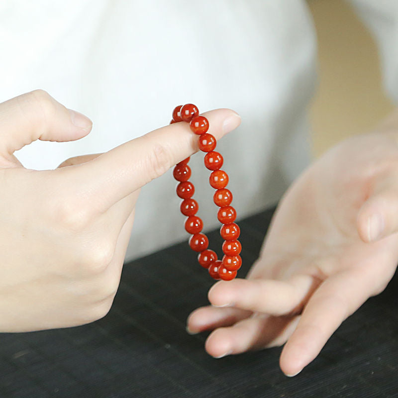 Natural Red Agate Chalcedony Bracelet -【Beautify Skin & Prolong Life】