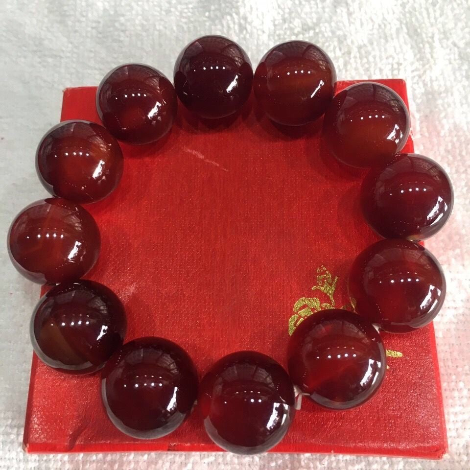 Natural Red Agate Chalcedony Bracelet -【Beautify Skin & Prolong Life】