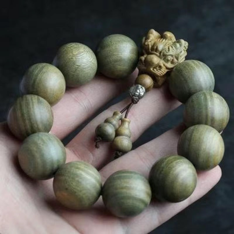 Natural Lignum Vitae Rosary Bracelet -【 Meditation Clear & Protect Health】