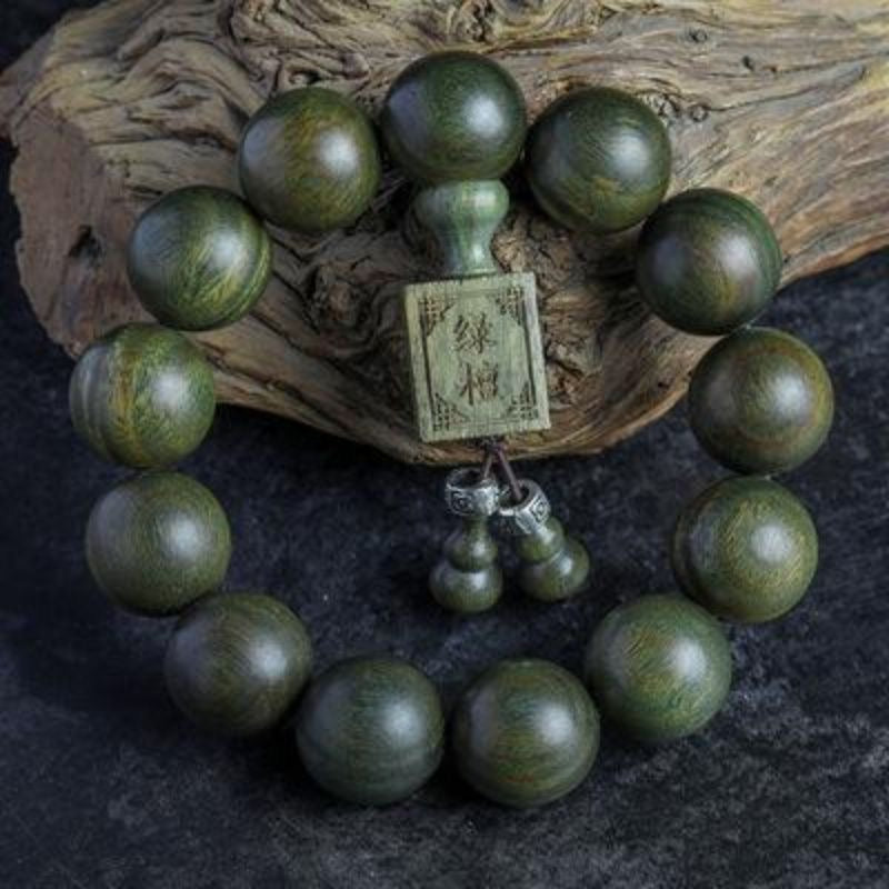 Natural Lignum Vitae Rosary Bracelet -【 Meditation Clear & Protect Health】