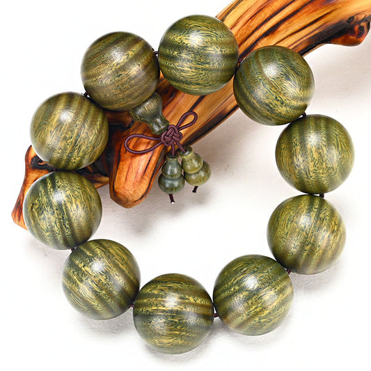 Natural Lignum Vitae Rosary Bracelet -【 Meditation Clear & Protect Health】