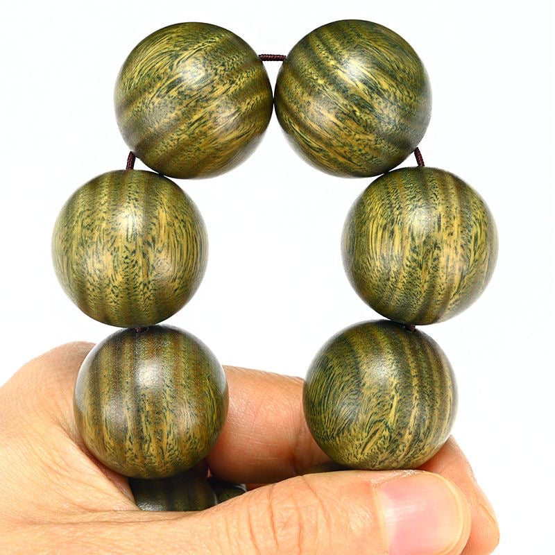 Natural Lignum Vitae Rosary Bracelet -【 Meditation Clear & Protect Health】