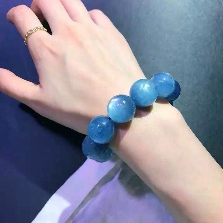 Pure Natural Aquamarine Bracelet -【Zen Meditation & Energy Cleansing】