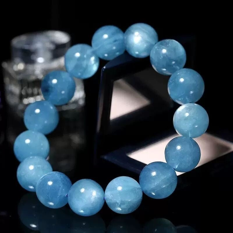 Pure Natural Aquamarine Bracelet -【Zen Meditation & Energy Cleansing】