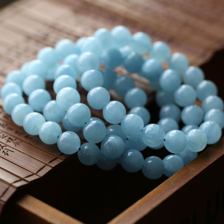 Pure Natural Aquamarine Bracelet -【Zen Meditation & Energy Cleansing】