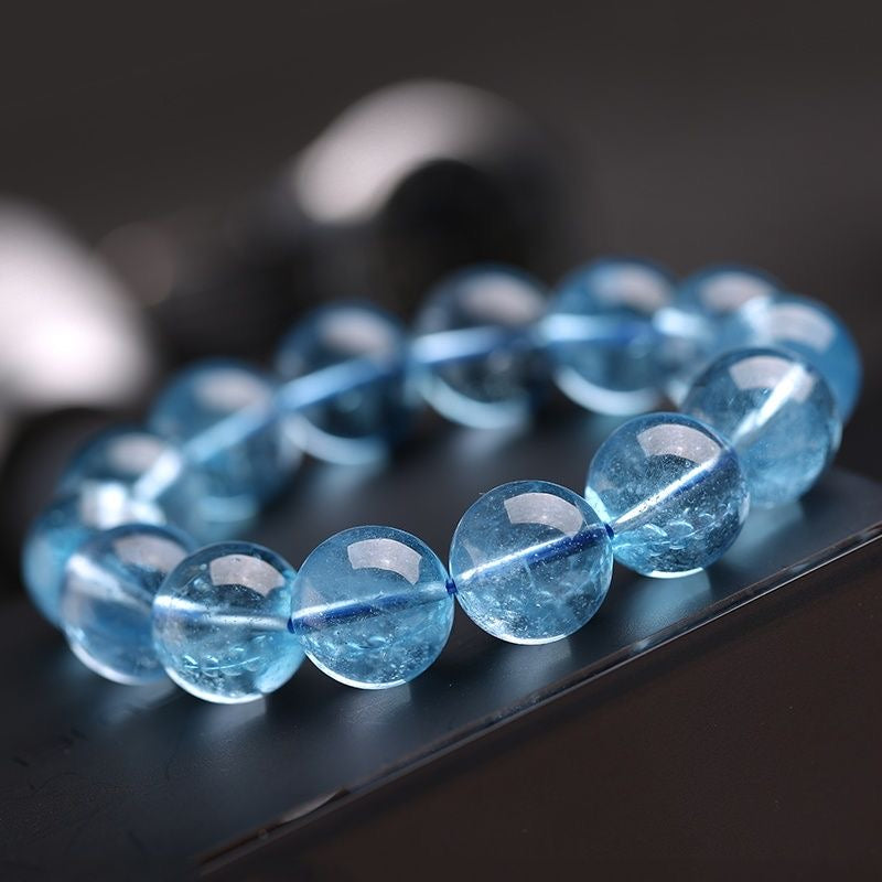 Pure Natural Aquamarine Bracelet -【Zen Meditation & Energy Cleansing】