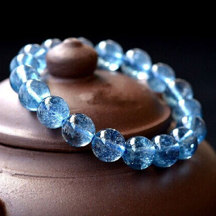 Pure Natural Aquamarine Bracelet -【Zen Meditation & Energy Cleansing】