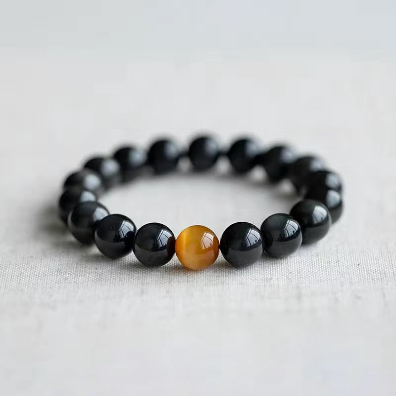 Natural Obsidian Bracelet -【Body Mind Balance & Bless Health】