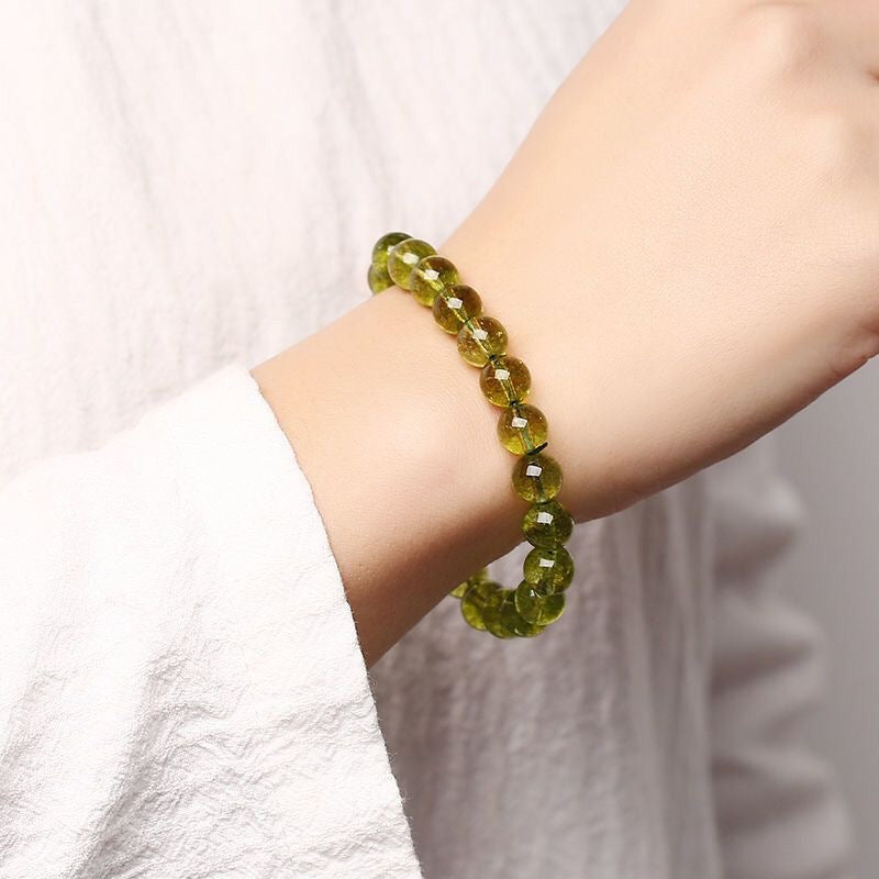 Energizing Peridot Crystal Bracelet -【Enhance Energy Aura & Relieves Anxiety】