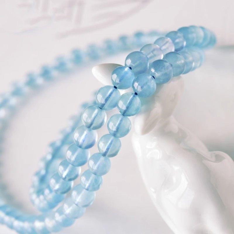 Pure Natural Aquamarine Bracelet -【Zen Meditation & Energy Cleansing】