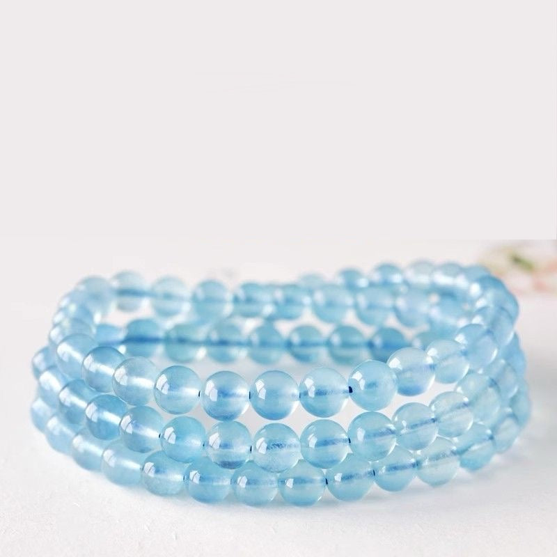 Pure Natural Aquamarine Bracelet -【Zen Meditation & Energy Cleansing】