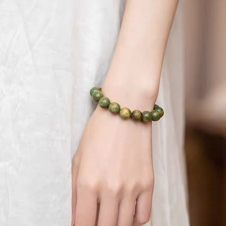 Natural Lignum Vitae Rosary Bracelet -【 Meditation Clear & Protect Health】