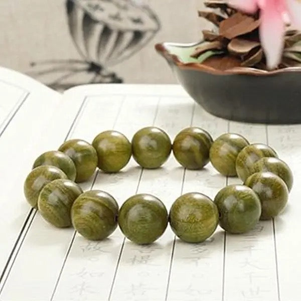 Natural Lignum Vitae Rosary Bracelet -【 Meditation Clear & Protect Health】