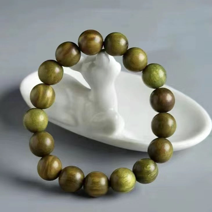 Natural Lignum Vitae Rosary Bracelet -【 Meditation Clear & Protect Health】