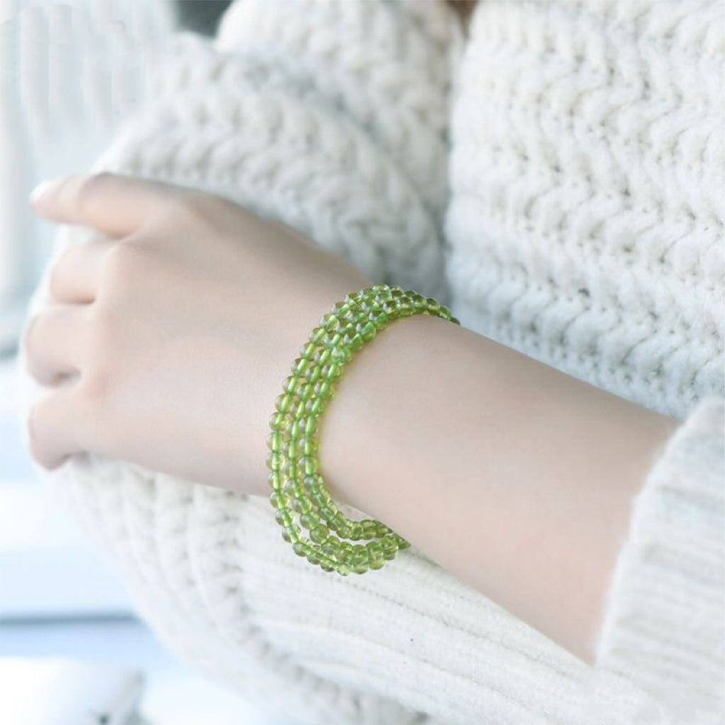 Energizing Peridot Crystal Bracelet -【Enhance Energy Aura & Relieves Anxiety】